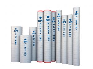 Durable Plastube plastic column formwork for forming round concrete columns.